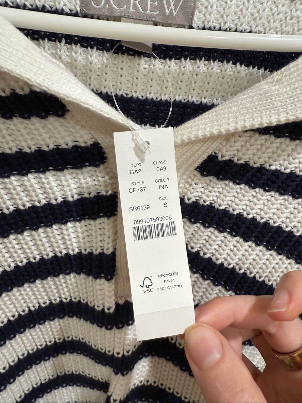 J.Crew Ribbed Cotton Button-collar sweater - Picture 5 of 5